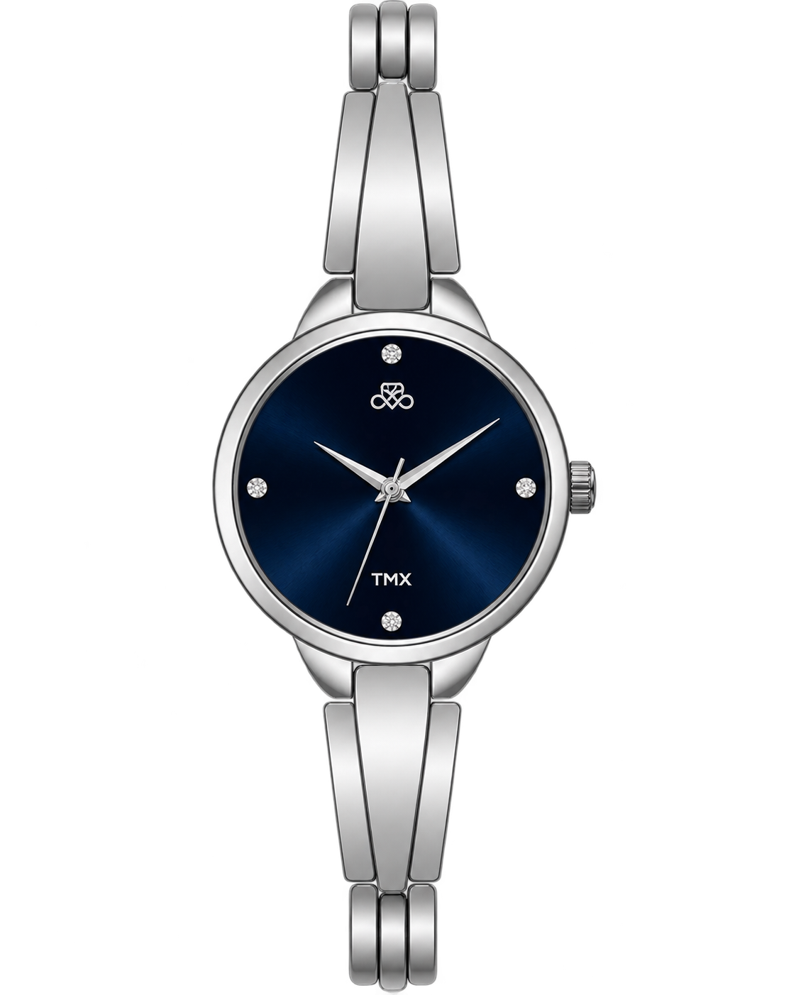 TMX TMX Women's Silver Tone Dark Blue Dial Watch