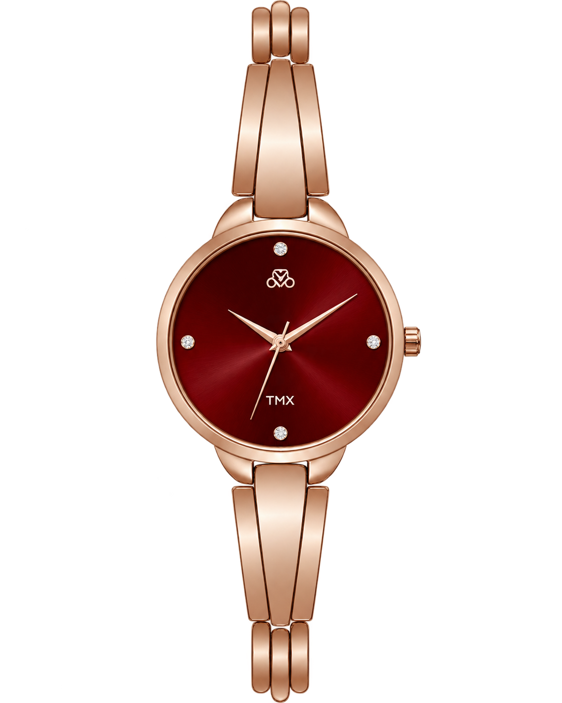 TMX TMX Women's Rose Gold Red Dial Watch