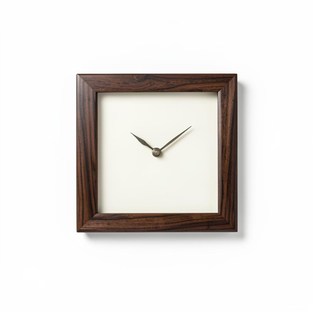 Ajanta Square Walnut Wall Clock